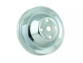 Water Pump Pulley Chrome Double Groove Fits 1969-1985 Small Block Chevrolet with Long Water Pump Mr Gasket