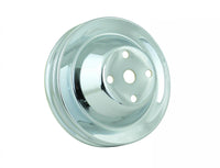Water Pump Pulley Chrome Double Groove Fits 1969-1985 Small Block Chevrolet with Long Water Pump Mr Gasket