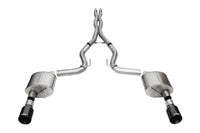 Corsa 24+ Ford MustangGT Xtreme Cat-Back Ex.Sys 3.0in Dual Rear Exit w/4.5in Blk PVD StraightCut Tip