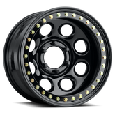Raceline RT81 Rock 8 17x9.5in/5x139.7 BP/-44mm Offset/107.95mm Bore - Gloss Black Beadlock Wheel