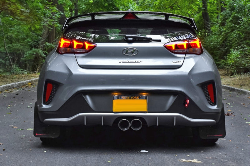 Rally Armor 19-21 Hyundai Veloster Turbo/2.0/R-Spec Black UR Mud Flap w/Red Logo