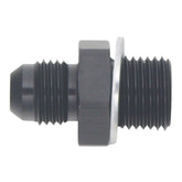 DeatschWerks 6AN Male Flare to M16 X 1.5 Male Metric Adapter (Incl Washer) - Anodized Matte Black