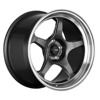 Konig Hyperspec 15x9 4x100 ET35 Anthracite Metallic Wheel w/ Mirror Machined Lip (Knurled Bead)