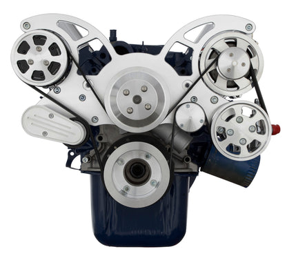 CVF Racing polished or C3 Wraptor all-inclusive 8-rib serpentine system for Ford 5.0L and 5.8L, 5.0L-WRAPTOR