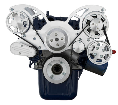 CVF Racing polished or C3 Wraptor all-inclusive 8-rib serpentine system for Ford 5.0L and 5.8L, 5.0L-WRAPTOR