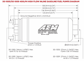 400LPH (AN) Inline High Flow Fuel Pump Inlet -10AN Outlet -6AN AEM Electronics