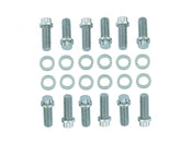 Intake Manifold Bolt Set Chrome 12-Point Fits 1955-1986 Chevrolet 265-400 Gen I Small Block, Grade 8 Mr Gasket