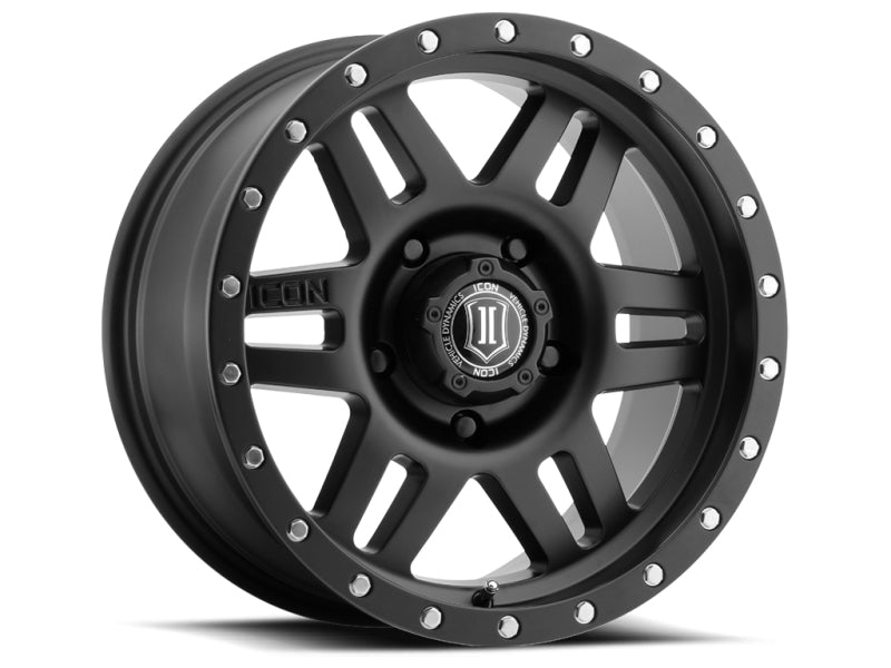 ICON Six Speed 17x8.5 5x150 25mm Offset 5.75in BS 116.5mm Bore Satin Black Wheel