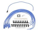 Spark Plug Wire Set 8MM Universal Blue Wire With Blue Straight Boots 5040B 8MM Super Stock Spark Plug Wires Feature A Spiral Core And Blue Silicone Jacket ACCEL