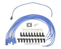Spark Plug Wire Set 8MM Universal Blue Wire With Blue Straight Boots 5040B 8MM Super Stock Spark Plug Wires Feature A Spiral Core And Blue Silicone Jacket ACCEL