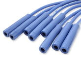 Spark Plug Wire Set 8MM Universal Blue Wire With Blue Straight Boots 5040B 8MM Super Stock Spark Plug Wires Feature A Spiral Core And Blue Silicone Jacket ACCEL