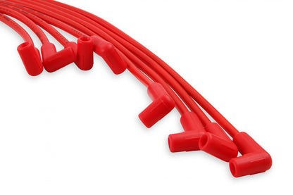 Spark Plug Wire Set 8MM Universal Red Wire With Red 90 Deg Boots 5041R, Spark Plug Wires, Super Stock, Spiral Core, 8Mm, Red, Set ACCEL
