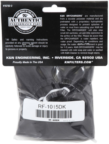 K&N Air Filter Wrap | Round Tapered, 7in Tall | RF-1015DK