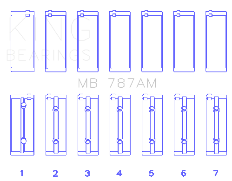 King Toyota 5ME/5MGE/7MGE/7MGTE (Size +0.25) Main Bearing Set