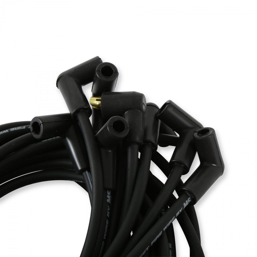 Street-Fire Wire Set 8 Cyl 90 Degree, Sock/ Hei, Univ The Terminals Are Covered In Black Boots That Protect The Conductor From Engine Heat To Ensure Spark Delivery MSD Ignition