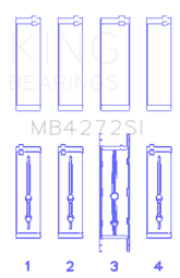 King Engine Bearings Holden Alloytec 175/190 Crankshaft Main Bearing Set