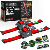 Rhino USA Retractable Ratchet Straps (2Pk 1Inx10Ft) Red