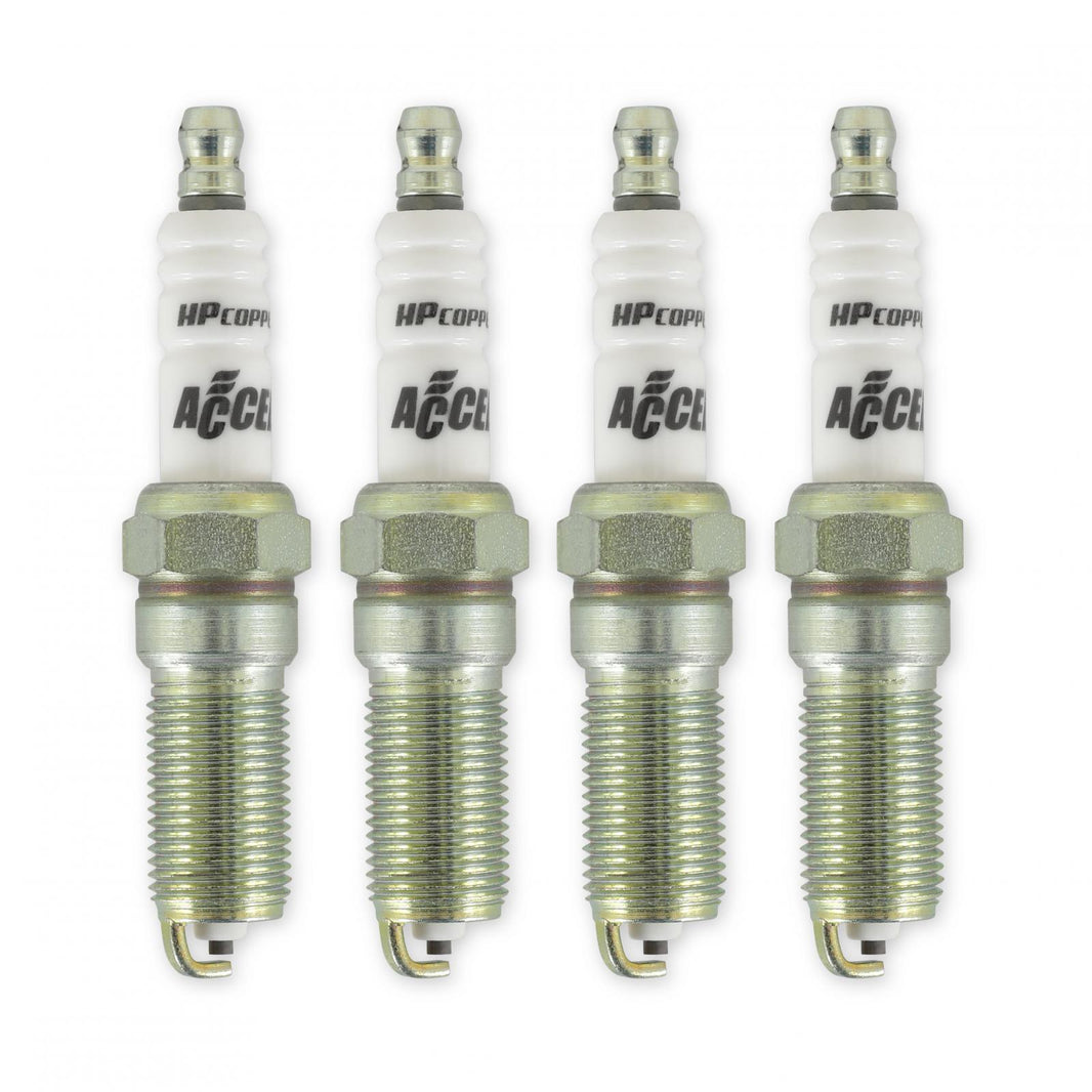Hp Copper Spark Plug Ford Ecoboost 1.6L, 2.0L And 2.3L I4 Engines Two Heat Range Colder 4-Pack ACCEL