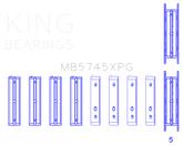 King Engine Bearings Subaru FA20 FB20 Performance Tri-Metal Main Bearing Set - Size +.025mm