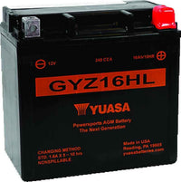 Yuasa GYZ16HL High Performance Maintenance Free AGM 12-Volt Battery