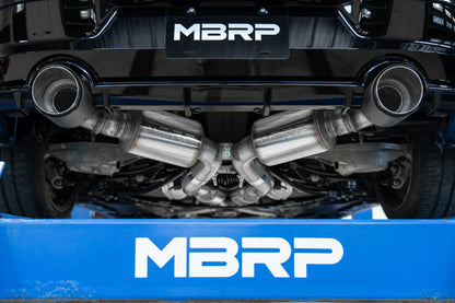 MBRP 2023-2026 Nissan Z 3.0L Armor Pro T304 Stainless Steel 3in Cat-Back Dual Rear Exit w/ 5in OD CF Tip | S44083CF