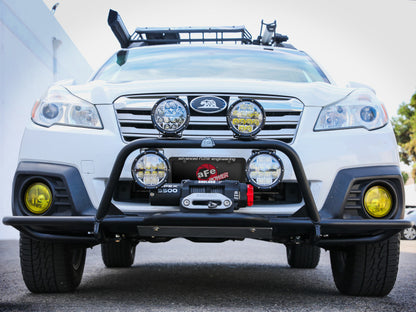 aFe Power 20-23 Subaru Outback H4 2.4L Turbo / H4 2.5L Terra Guard Front Bumper with Winch Mount - Black | 79-27012