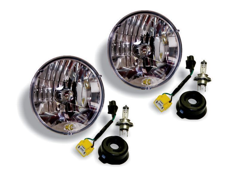 KC HiLiTES 07-18 Jeep JK H4 Headlight Conversion Kit - DOT Apprv./Incl. H13 to H4 Connectors (Pair)