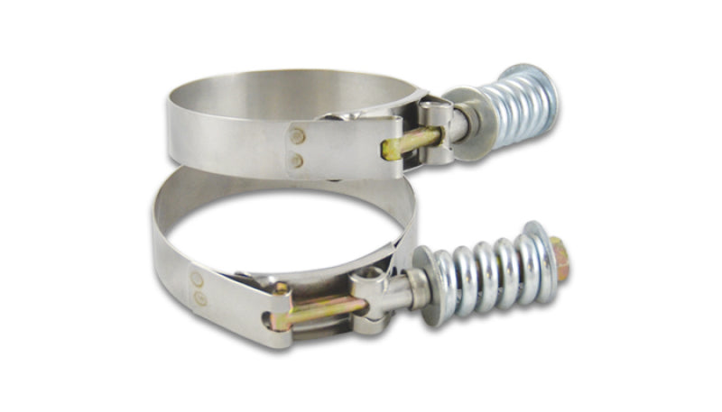 Vibrant SS T-Bolt Clamps Pack of 2 Size Range: 2.69in to 2.99in OD For use w/ 2.5in ID Coupling