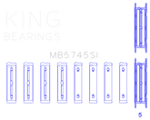 King Engine Bearings Subaru FA/FB Main Bearing Set - Size STD