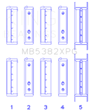 King Subaru EJ20/EJ22/EJ25 (For Thrust in #5 Position) 0.25 Oversized Tri-Metal Perf Main Bearing Se