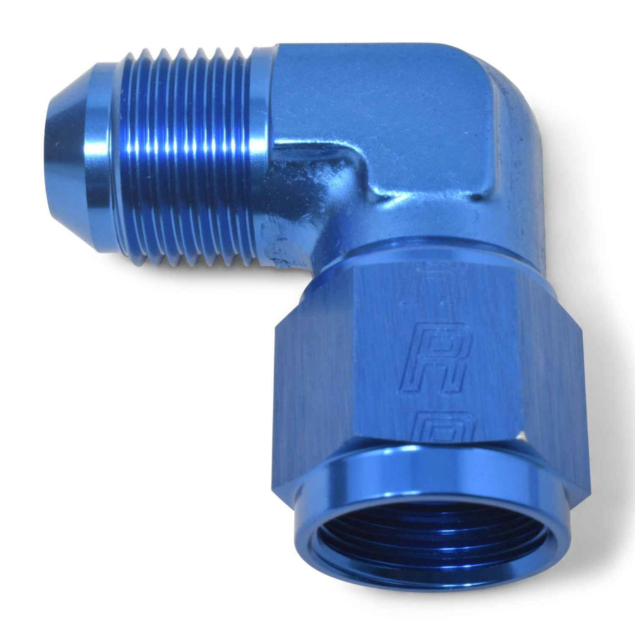 Russell 10AN 90 Degree Swivel Female To Male Adapter Fitting With Blue Finish 614810