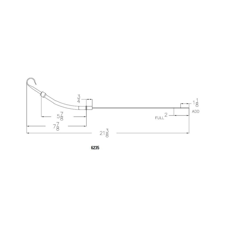 Engine Oil Dipstick Chrome Fits 1955-1979 Chevrolet 265-400 Small Block with Driver Side Block Mounted Dipstick Mr Gasket