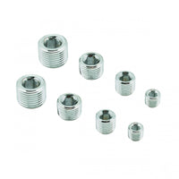 Pipe Plugs 8-Piece Set Includes Two 1/8 Inch NPT Two 1/4 Inch NPT Two 3/8 Inch NPT Two 1/2 Inch NPT Mr Gasket