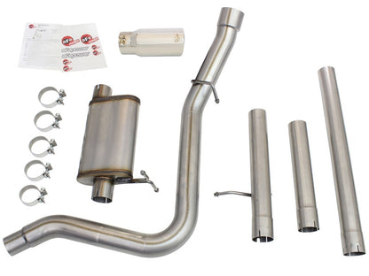 aFe Power MACHForce XP Exhaust 3in-3.5in Stainless Steel Single Side Exit Cat-Back with Polished Tip 99-04 Ford F-250 V8 5.4L/6.8L | 49-43076-P