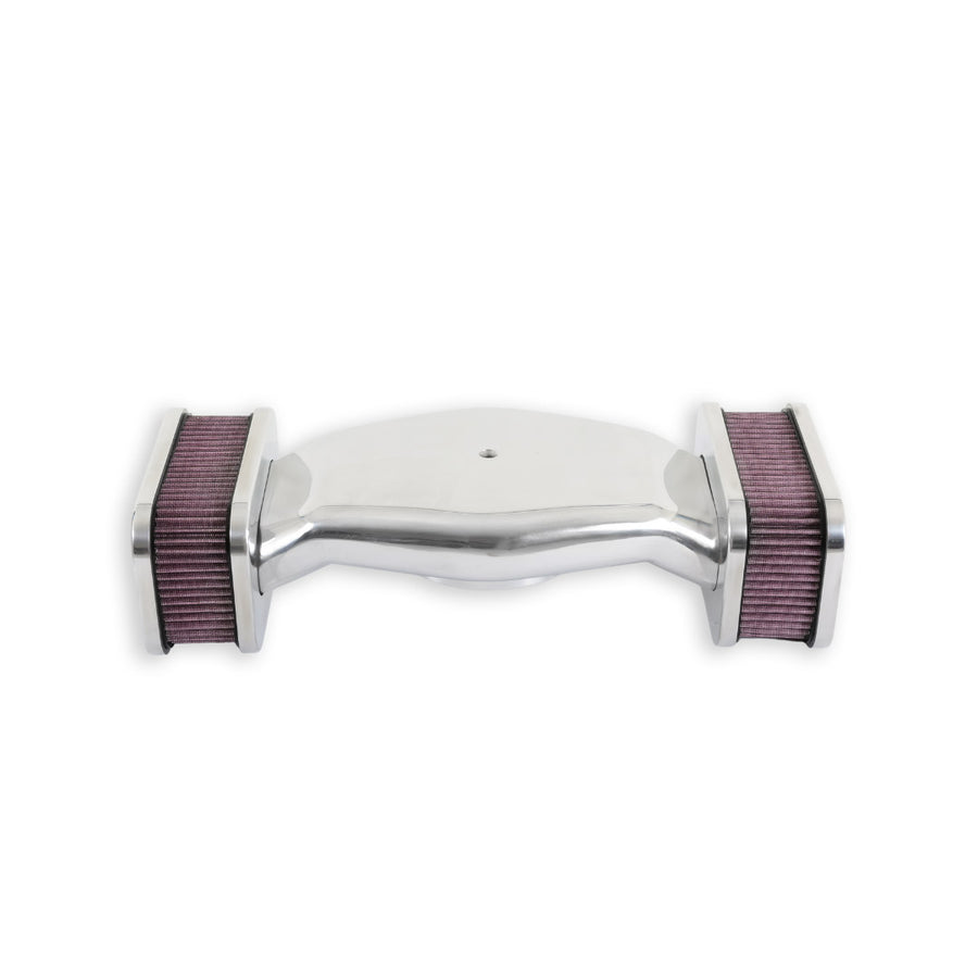 Powercharger Air Cleaner Hi Tek Air Cleaner Assembly, Low Profile, Highly Polished, (7.8 x18.3x3) Holley