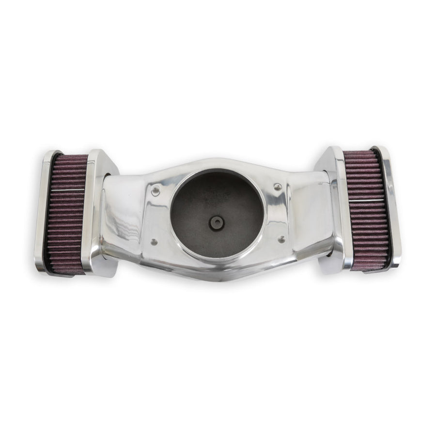 Powercharger Air Cleaner Hi Tek Air Cleaner Assembly, Low Profile, Highly Polished, (7.8 x18.3x3) Holley