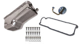 Weiand Finned Aluminum Oil Pan Kit 4QT- Polished Finish- 1965/1987 Small Block Ford 6524FWND