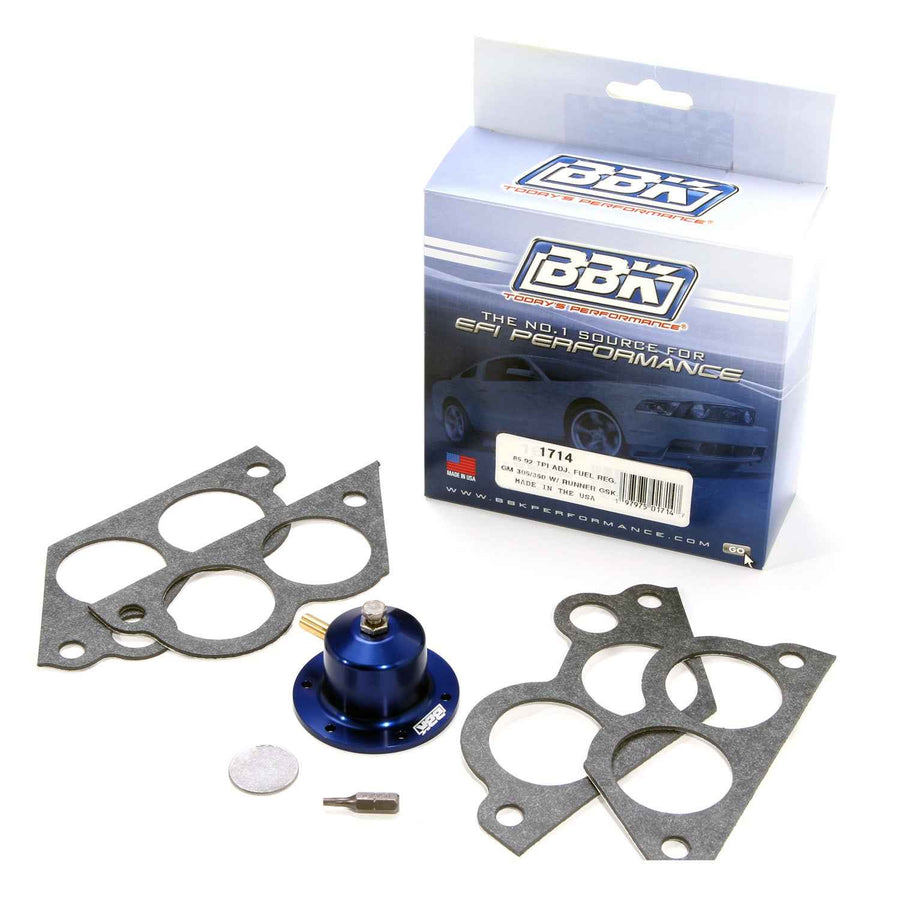 BBK Performance Parts 1985-1992 GM TPI 305/350 ADJUSTABLE BILLET ALUMINUM FUEL PRESSURE REGULATOR KIT 1714