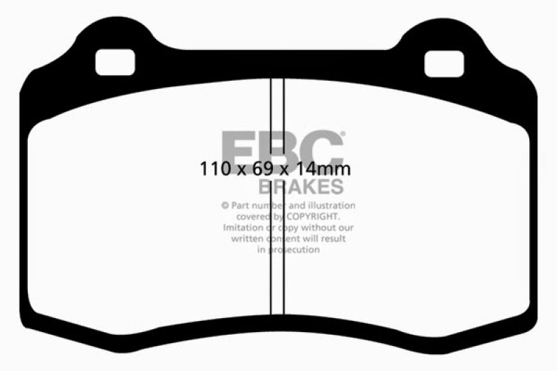 EBC 96-00 Lotus Esprit Turbo 2.0 Turbo GT3 Yellowstuff Rear Brake Pads