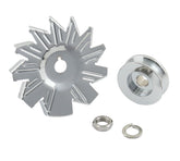 Chrome Alternator Fan & Pulley Chrome GM/Ford Mr Gasket