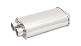 Vibrant StreetPower Oval Muffler | 2.5 in Inlet ID x Dual 2.25 in Outlet, Center-Dual, 5 x 9 x 15 in, 304 Stainless | 1110