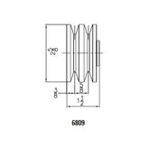Alternator Pulley Chrome Double Groove Fits GM/Ford Mr Gasket