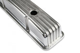 Cast Aluminum Finned Valve Covers Polished Fits 1958-1986 Chevrolet 283-400 Mr Gasket