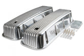 Cast Aluminum Tall Valve Covers Polished Finned Fits 1965-2000 Chevrolet 396-454 Big Block Mr Gasket