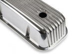 Cast Aluminum Tall Valve Covers Polished Finned Fits 1965-2000 Chevrolet 396-454 Big Block Mr Gasket
