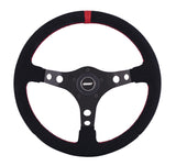 Grant Racing Steering Wheel; Black w/Red Marker; 3-Spoke Design; 695