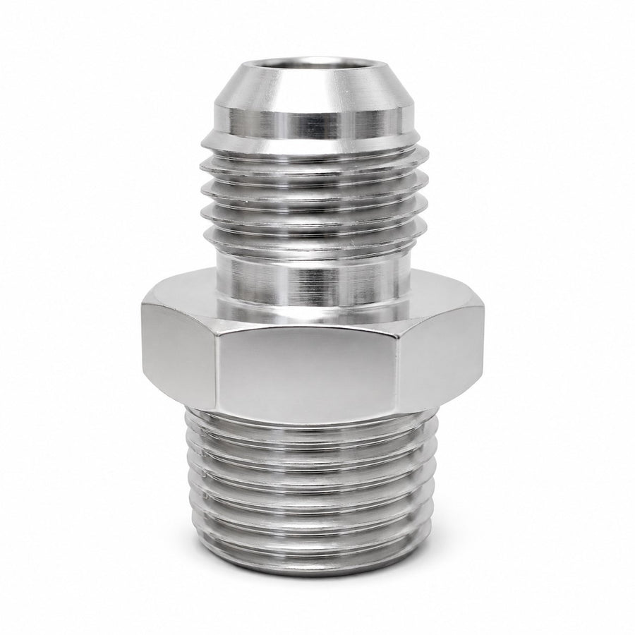 CVF Racing polished or black -10AN to 3/8 NPT straight adapter fitting, 10AN-3/8NPT
