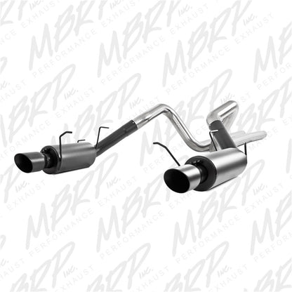 MBRP 11-14 Ford Mustang GT 5.0L 3in Cat Back Dual Split Rear Street Version 4in Tips - Black | S7258BLK
