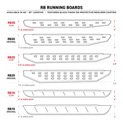 Go Rhino RB20 Running Boards - Tex Black - 73in