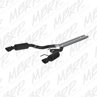 MBRP 2015-2017 Ford Mustang GT 5.0 Convertible Black 3in Cat Back Dual Split Rear Exit (Street Version) | S7239BLK